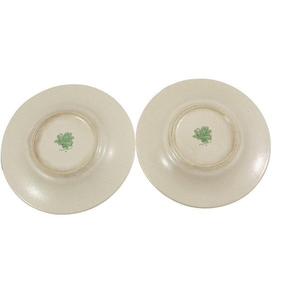 VTG Pfaltzgraff Naturewood Herb Graphic Ceramic Flat Cup and Saucer 4 Piece Set - Picture 14 of 16